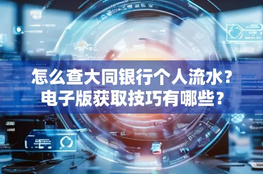 怎么查大同银行个人流水?电子版获取技巧有哪些?